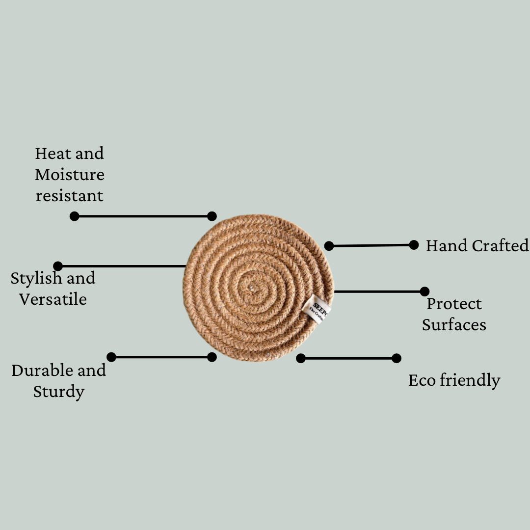 zoom in Drink coasters. Jute Coasters