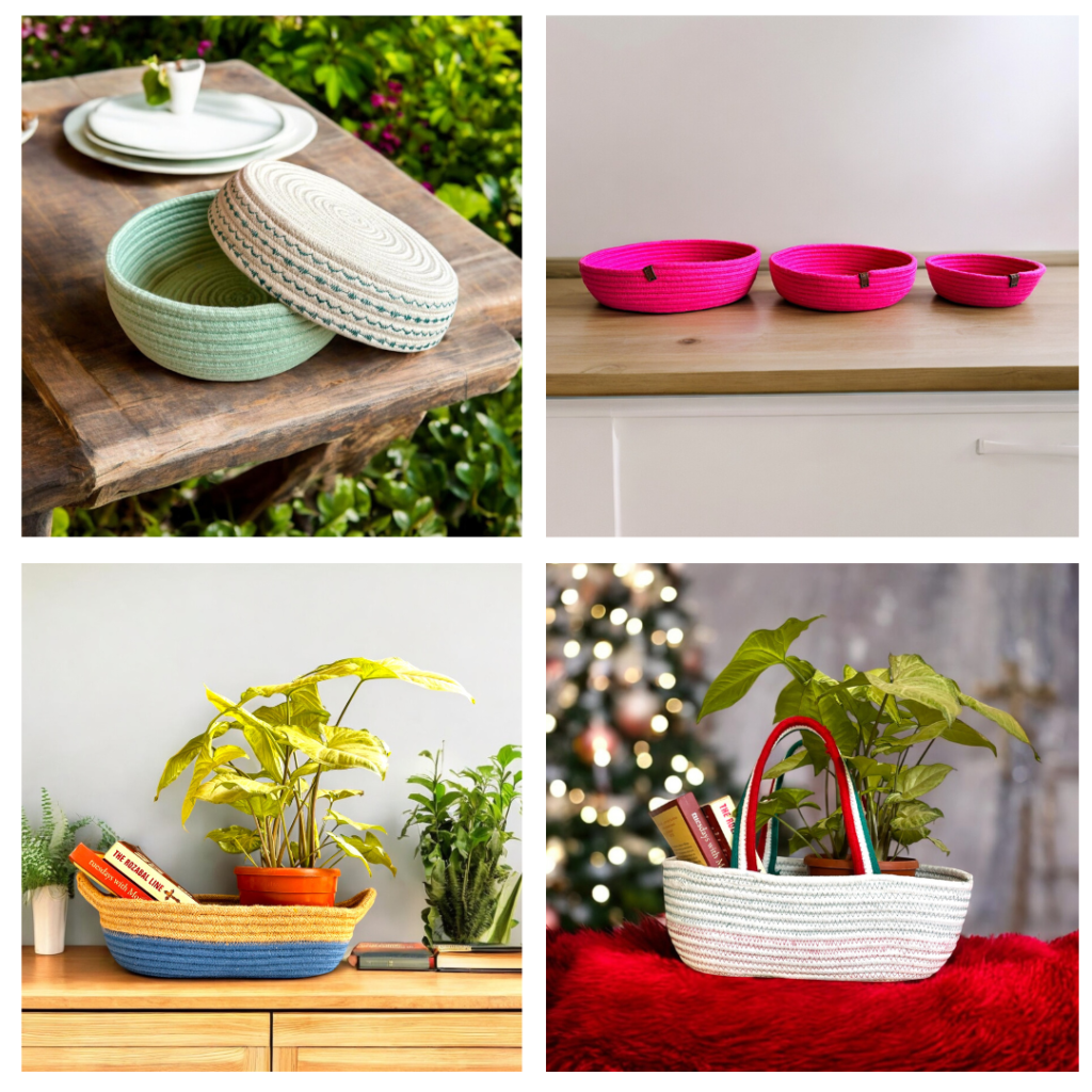 Image showing cotton baskets and desk organizer