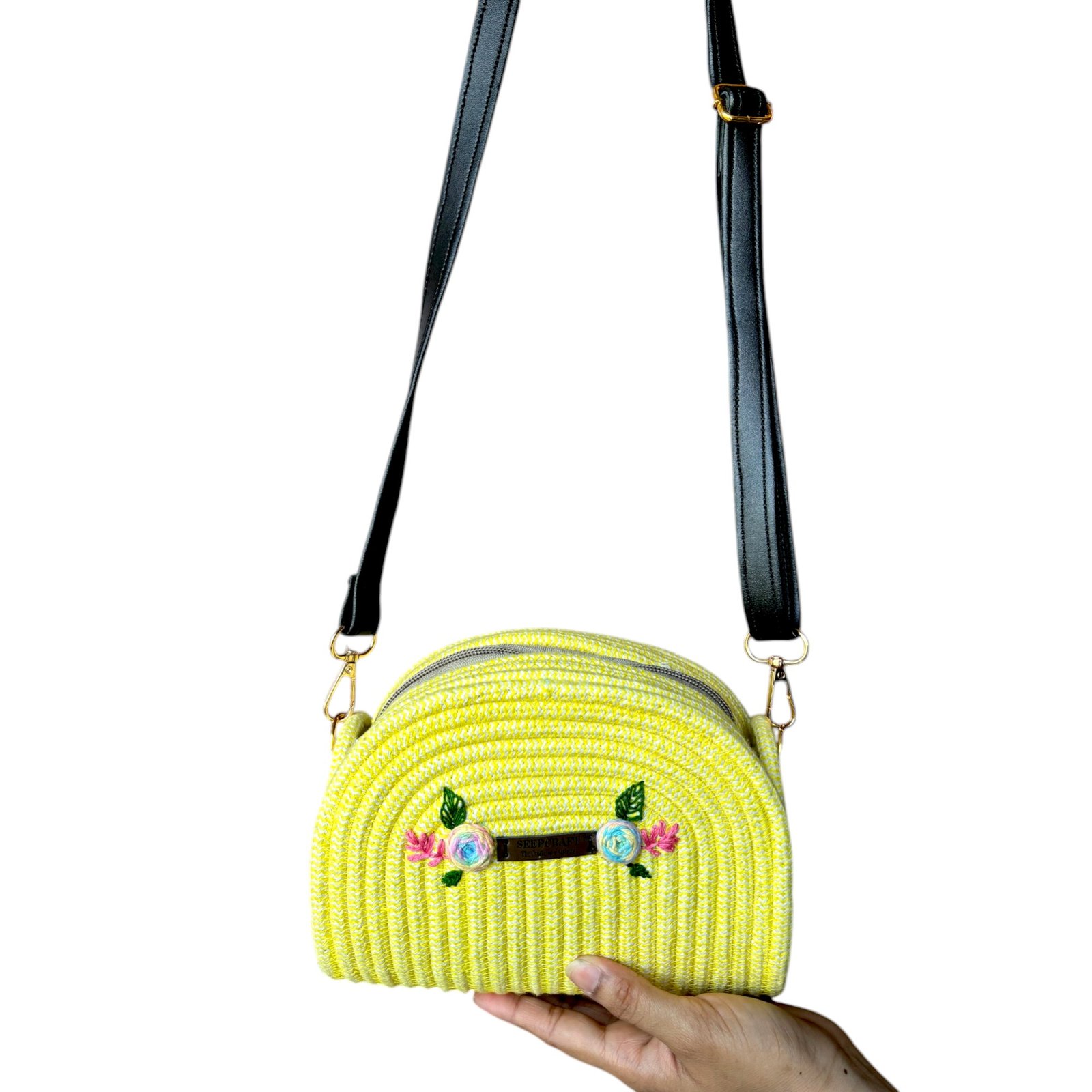 Embroidered sling bag for women